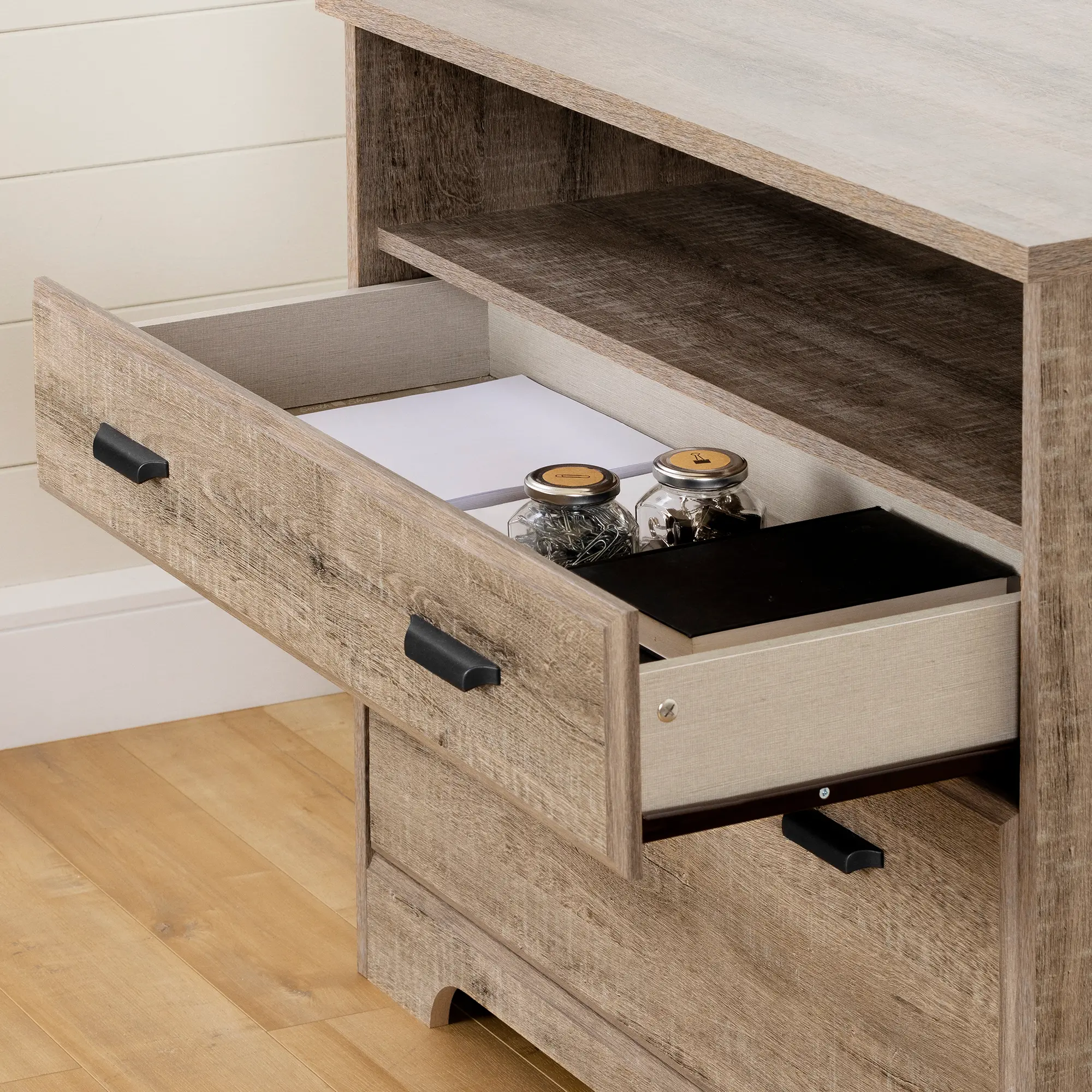 13102 Versa Weathered Oak 2-Drawer File Cabinet-2