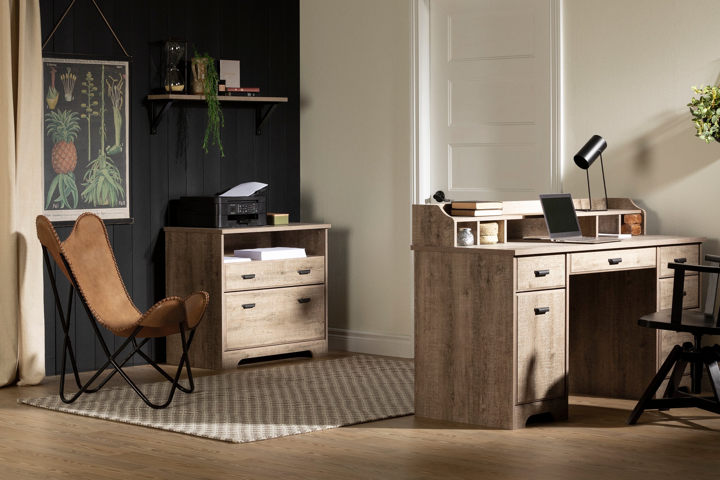13102 Versa Weathered Oak 2-Drawer File Cabinet-4
