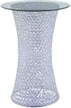 Crystal Round Pedestal Side Table