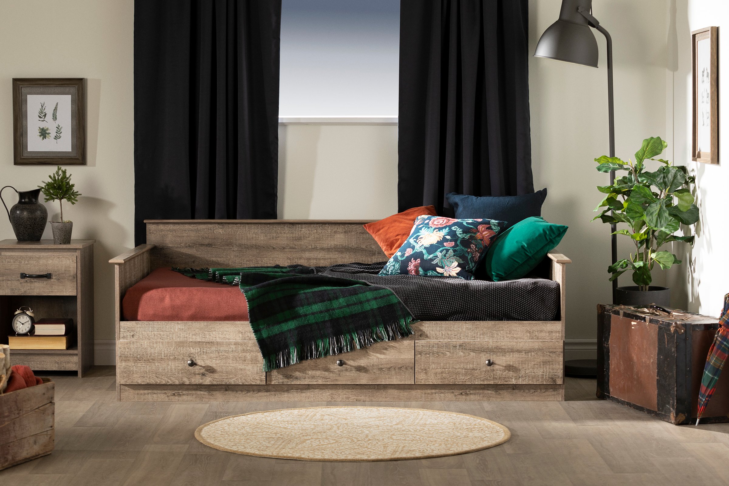 13125 Farmhouse Weathered Oak Daybed - Tassio-4