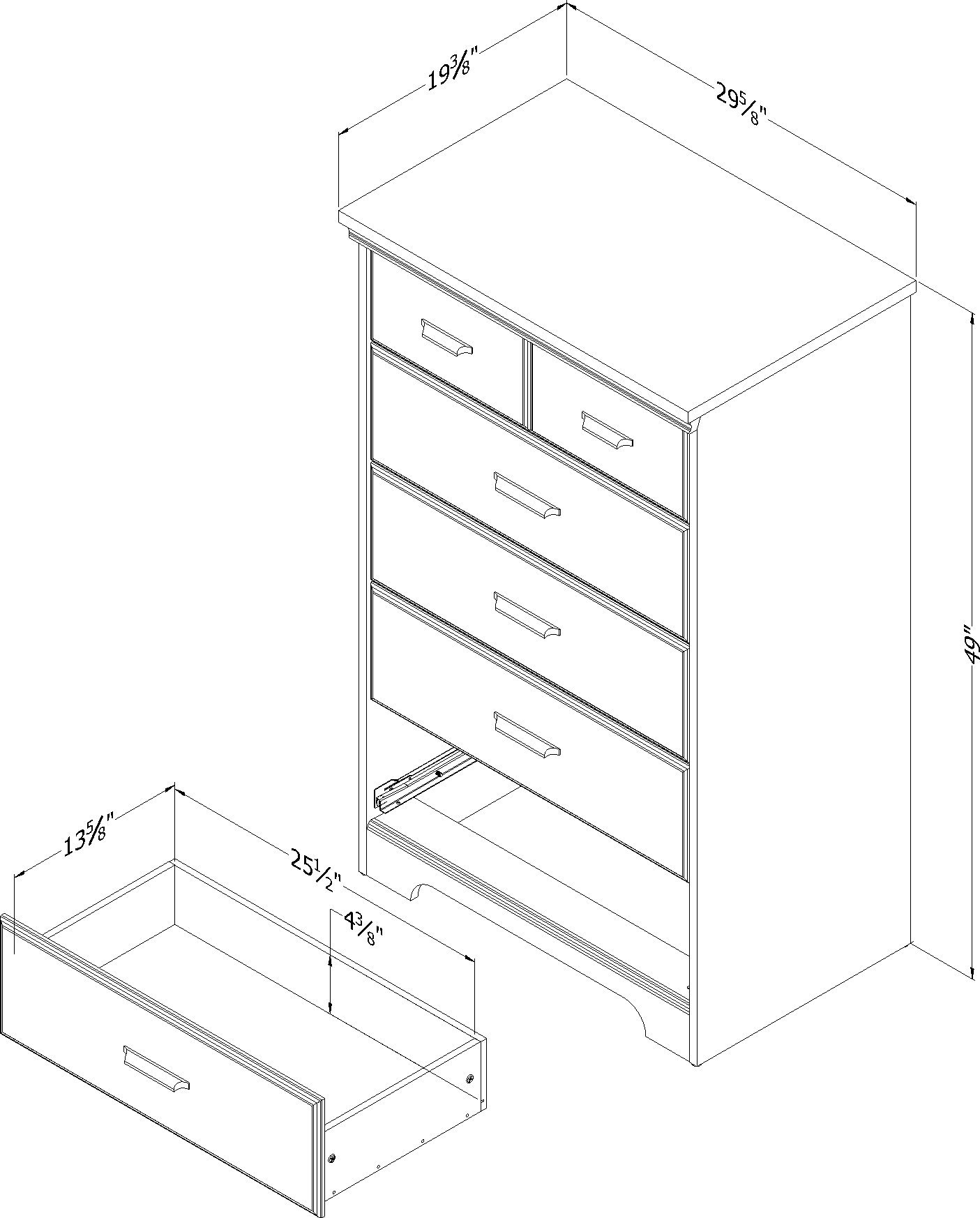13111 Versa Rubbed Black 5-Drawer Chest-6