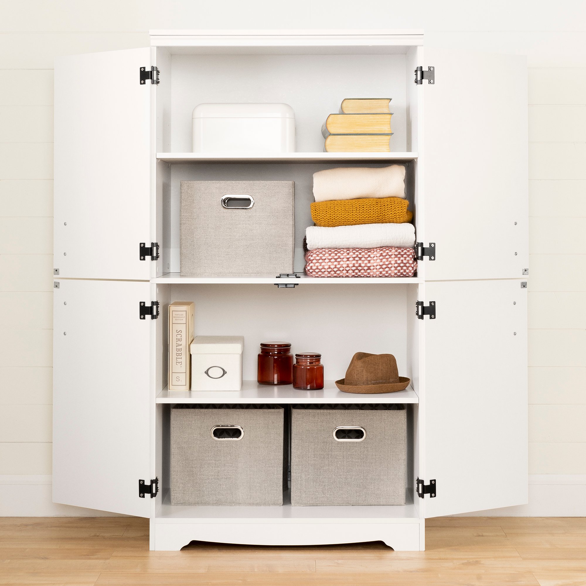 13242 Farnel Pure White 4-Door Storage Cabinet-2