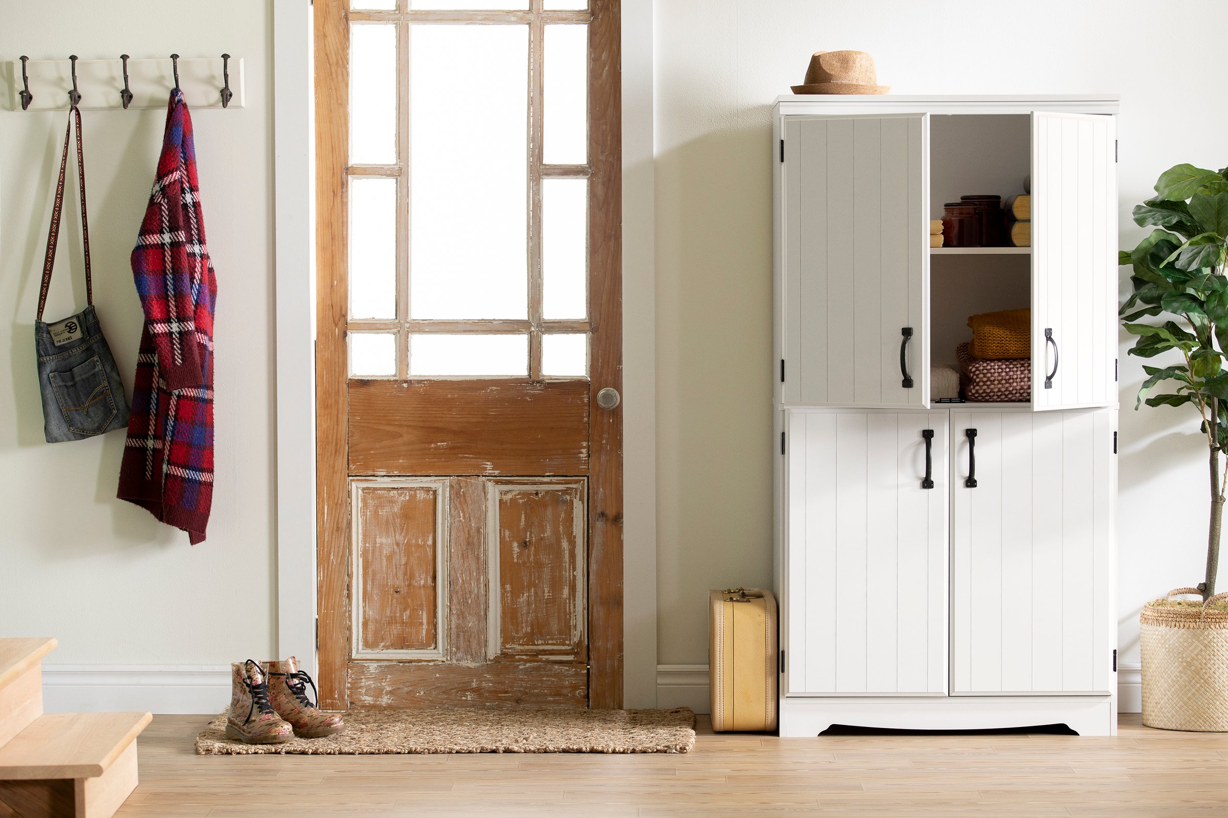 13242 Farnel Pure White 4-Door Storage Cabinet-3