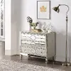 55630 Burnished Ivory and Mirrored 3 Drawer Accent Chest