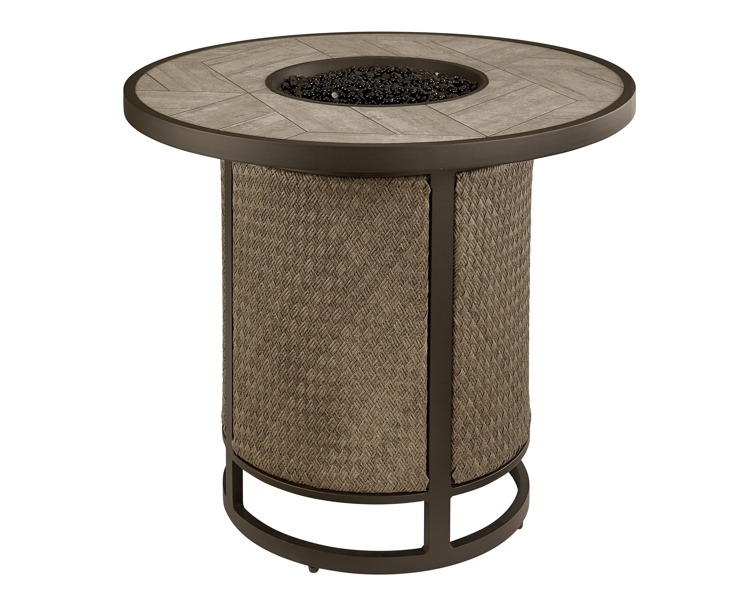 KIT Ellery Light Brown Round Counter Height Fire Pit-2