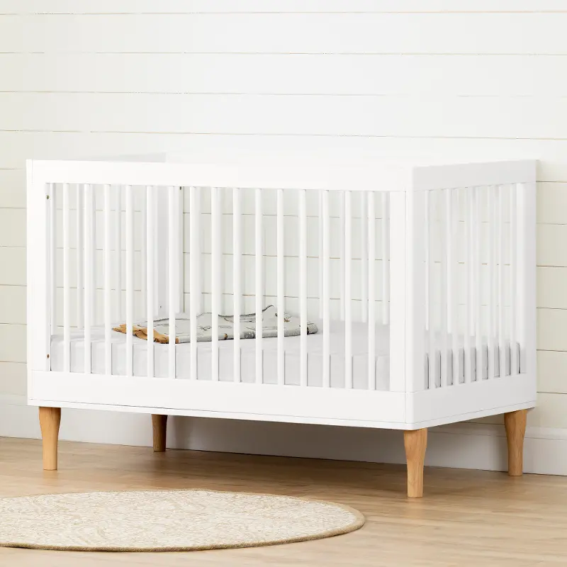 12938 Balka Pure White Adjustable Baby Crib - South Shore