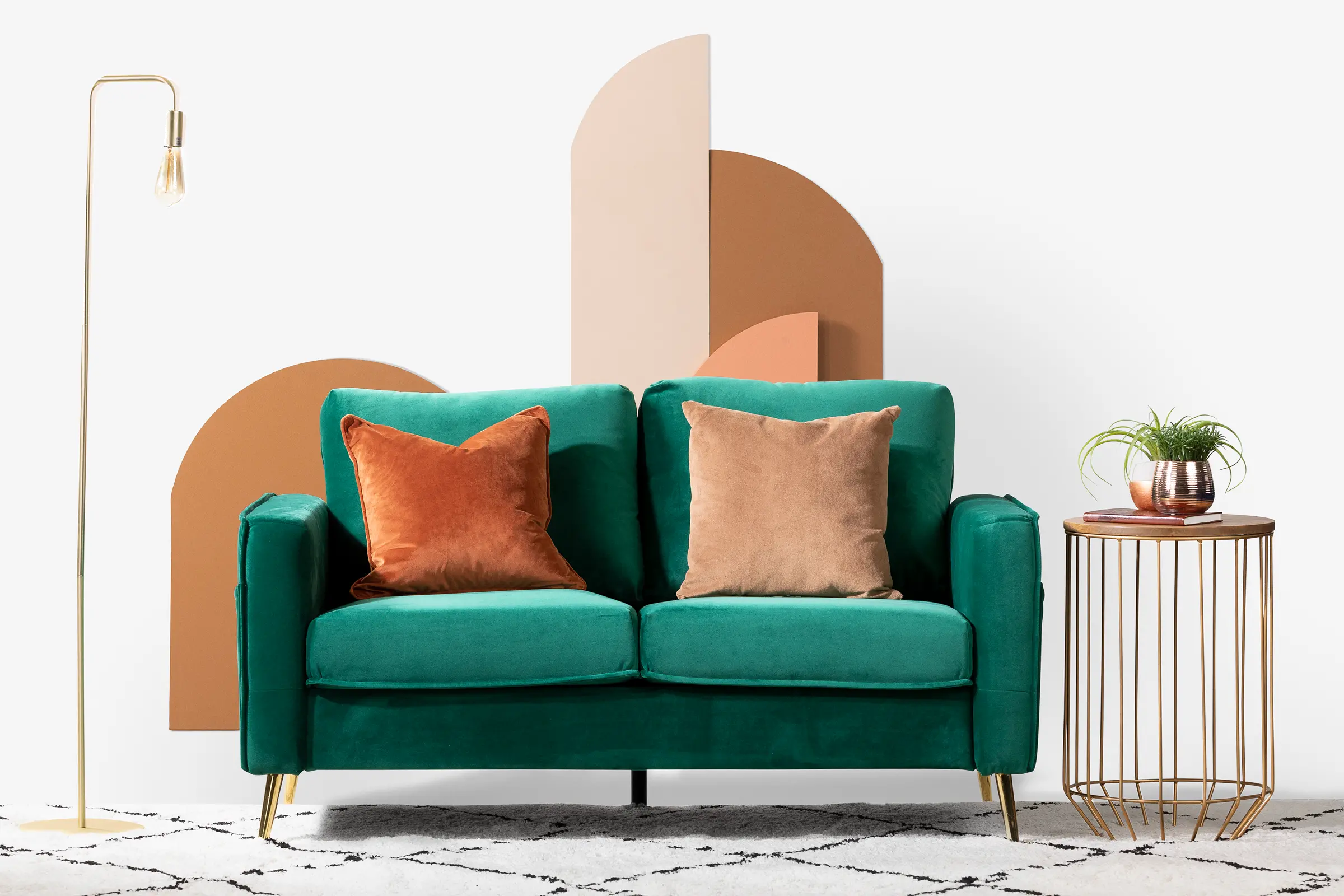 13057 Modern Green Loveseat - Live-It Cozy-1