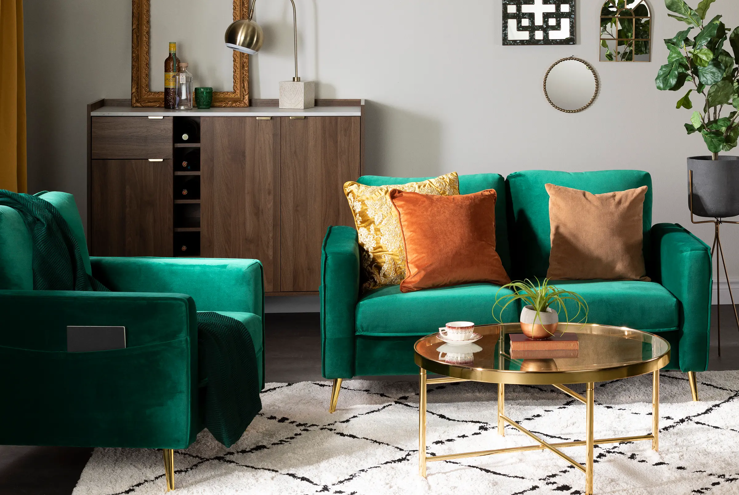 13057 Modern Green Loveseat - Live-It Cozy-2