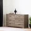 13115 Step One Weathered Oak 6-Drawer Dresser - South Shore
