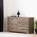 13115 Step One Weathered Oak 6-Drawer Dresser - South Shore