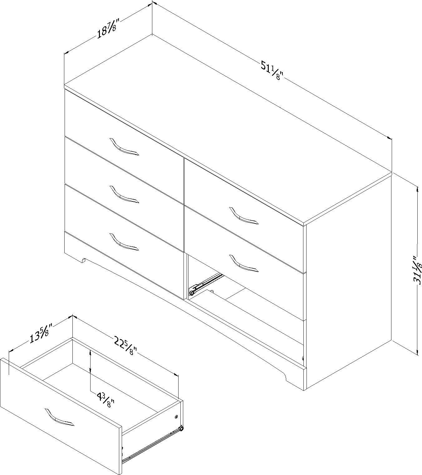 13115 Step One Weathered Oak 6-Drawer Dresser-7