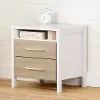 13208 Contemporary Elm and White Nightstand - South Shore
