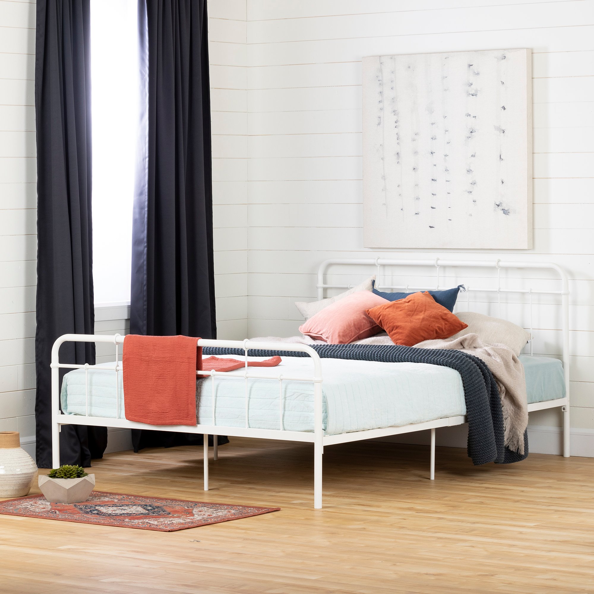 13048 Versa White Metal Complete Bed-1