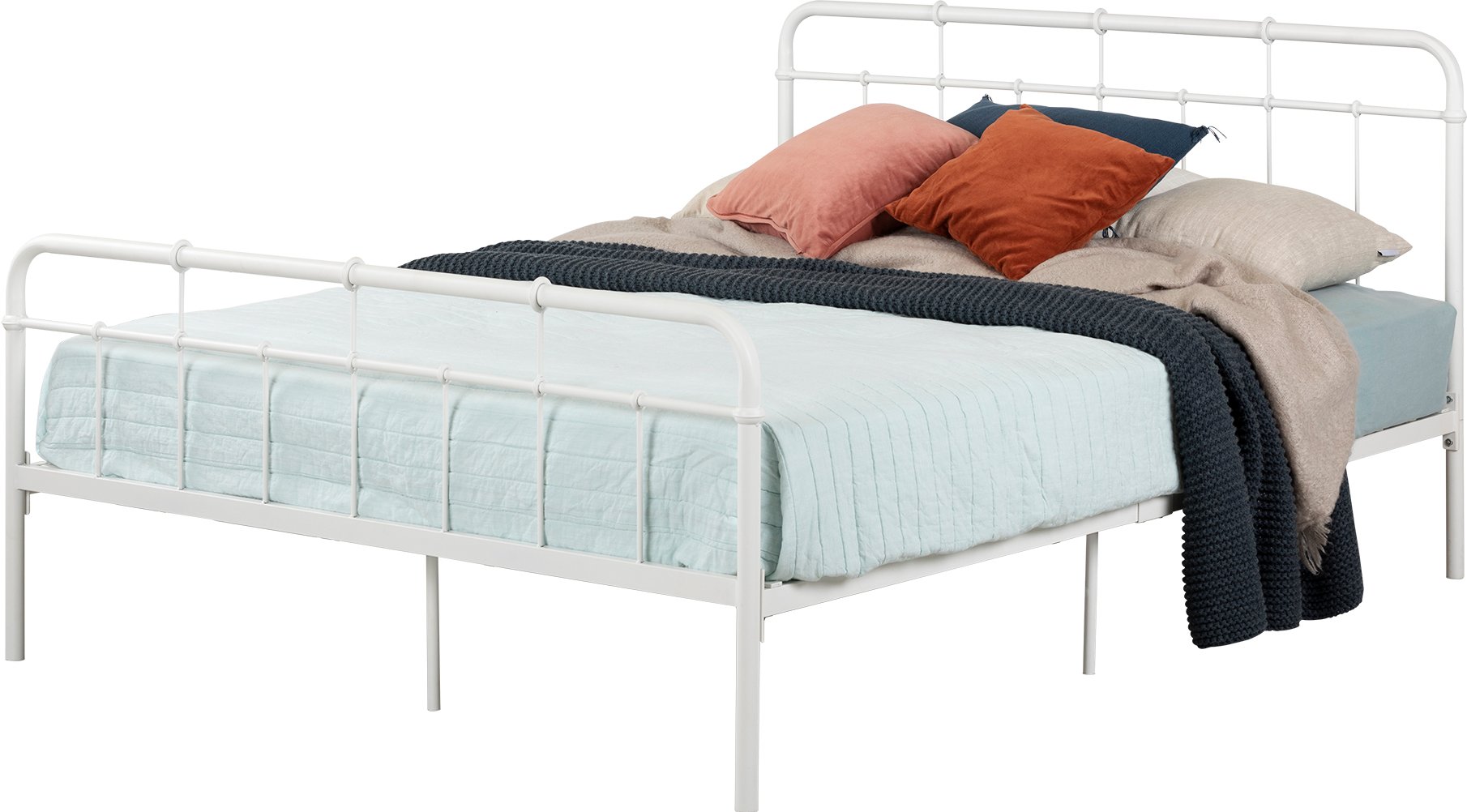 13048 Versa White Metal Complete Bed-4