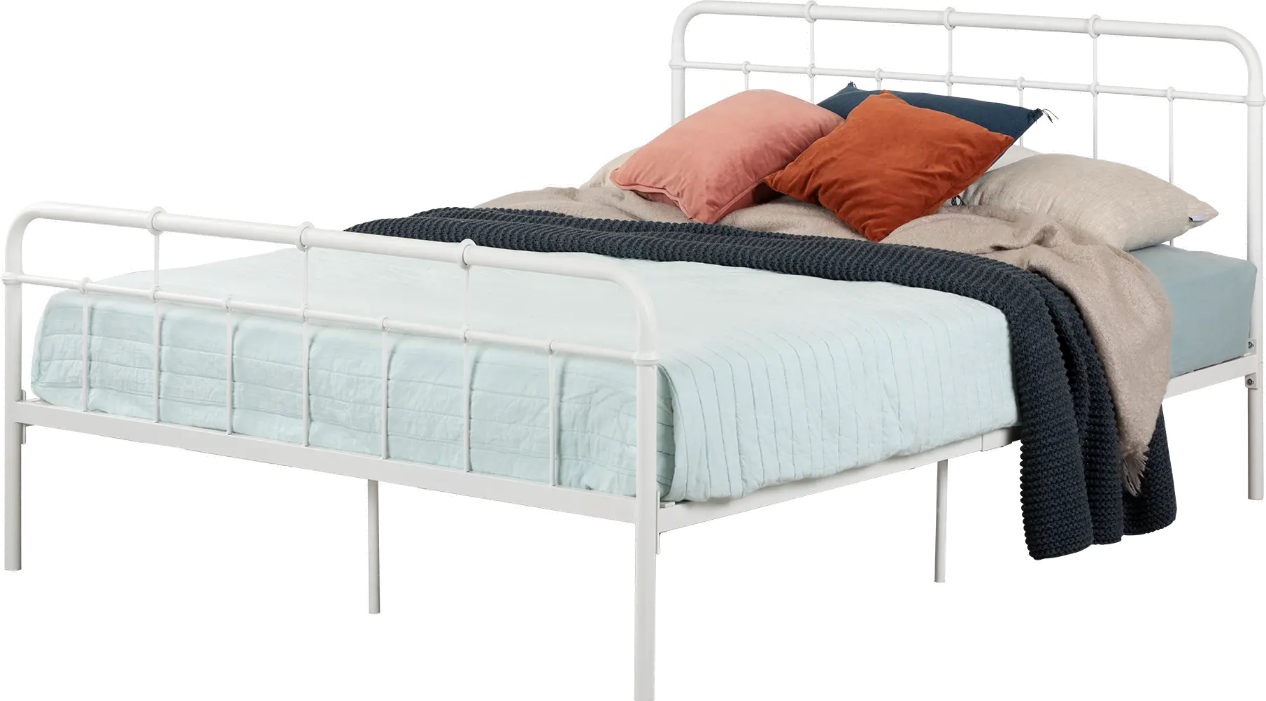 13048 Versa White Metal Complete Bed-4