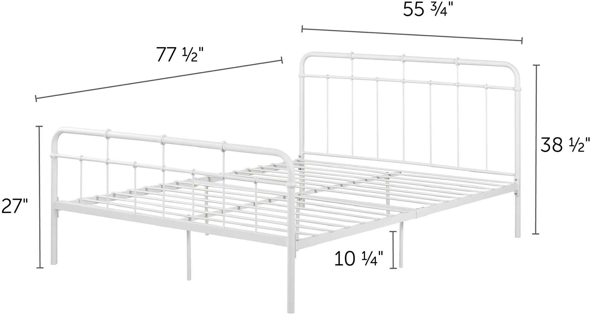 13048 Versa White Metal Complete Bed-7