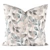 Gray, Gray-Blue and White 20 Inch Water Garden Feather Throw Pillow