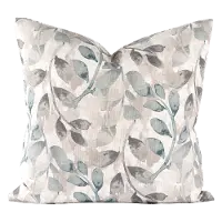 Gray, Gray-Blue and White 20 Inch Water Garden Feather Throw Pillow