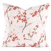 Coral Blossoms on Branches 20 Inch Feather Throw Pillow