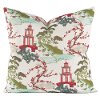 Red, Off White, Blue and Green 20 Inch Tranquility Throw Pillow