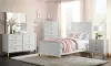 Emma White and Gold 4 Piece Twin Bedroom Set