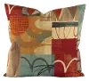 Red, Brown, Blue and Gold 20 Inch Hang Loose Throw Pillow