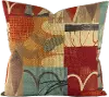 Red, Brown, Blue and Gold 20 Inch Hang Loose Throw Pillow