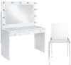 Posh White and Clear 3-Piece Vanity Set