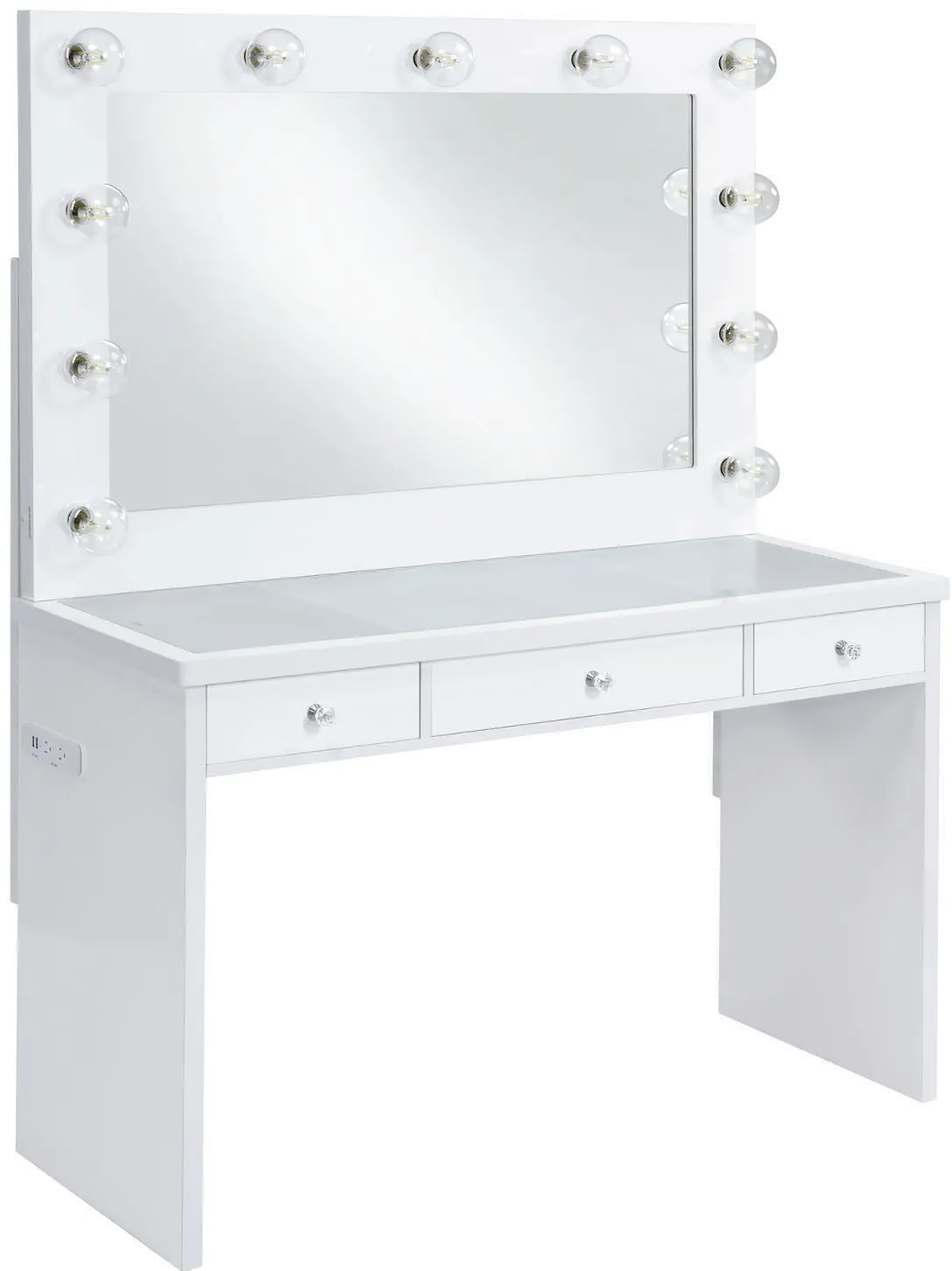 Posh White and Clear 3-Piece Vanity Set-3
