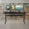 Black XL Gaming Desk with Cup Holder