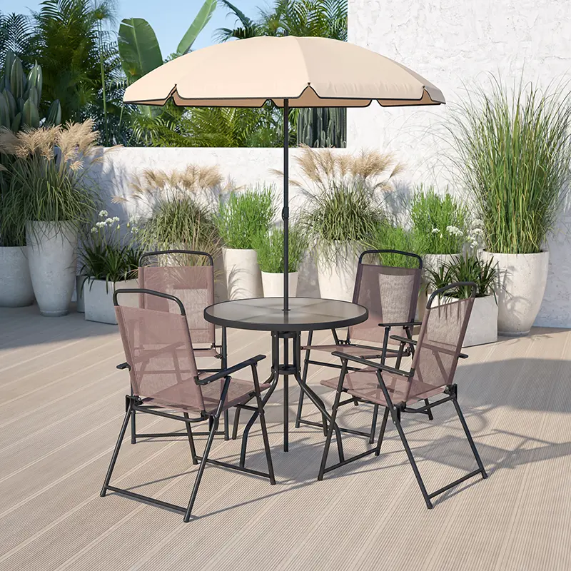 6 Piece Patio Garden Set - Brown-2