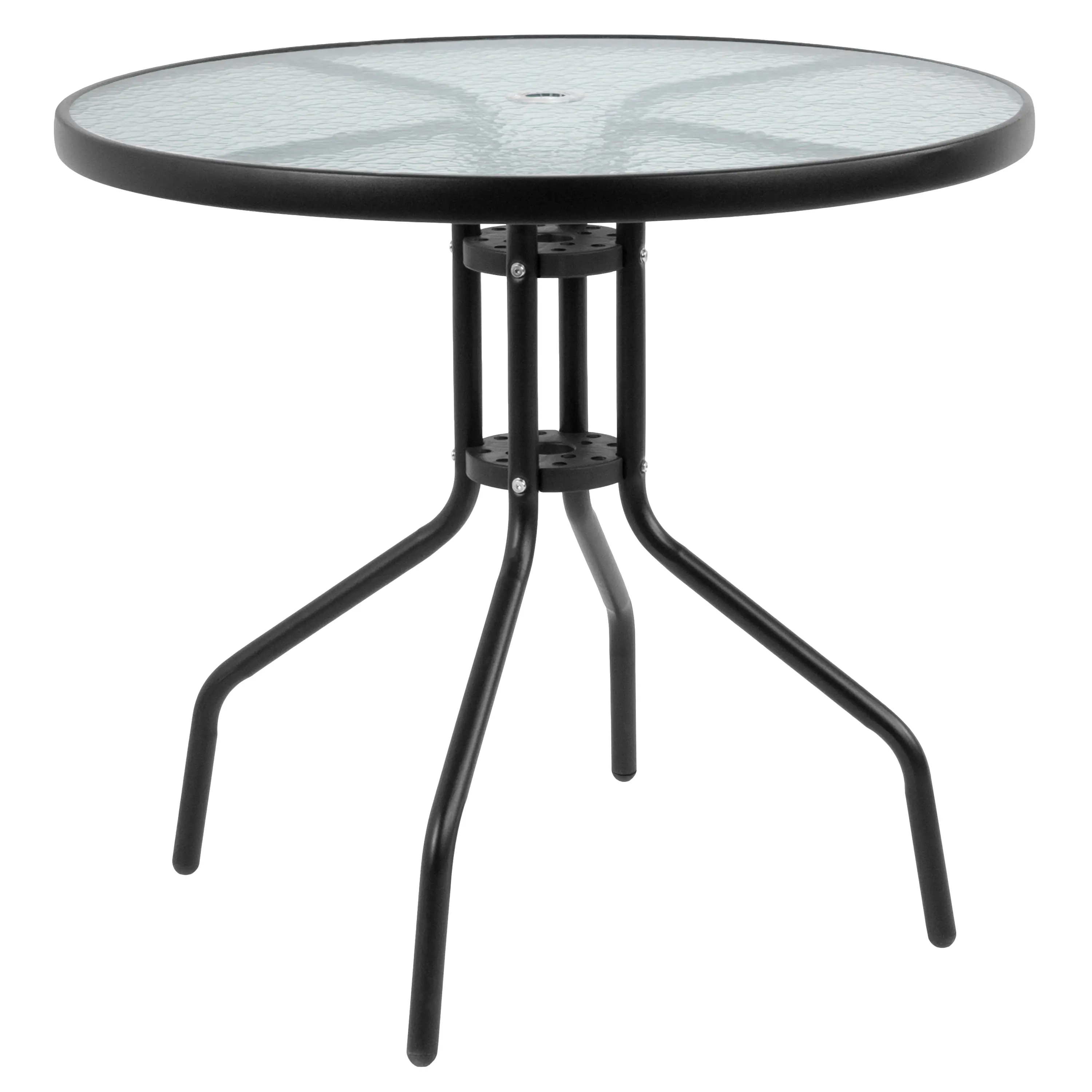 6 Piece Patio Garden Set with Umbrella - Black-4