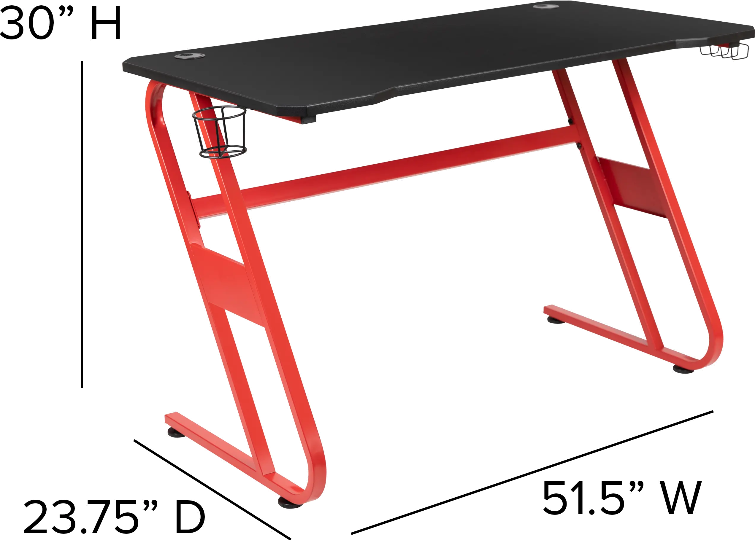 Clifford Red Ergonomic Gaming Desk-8