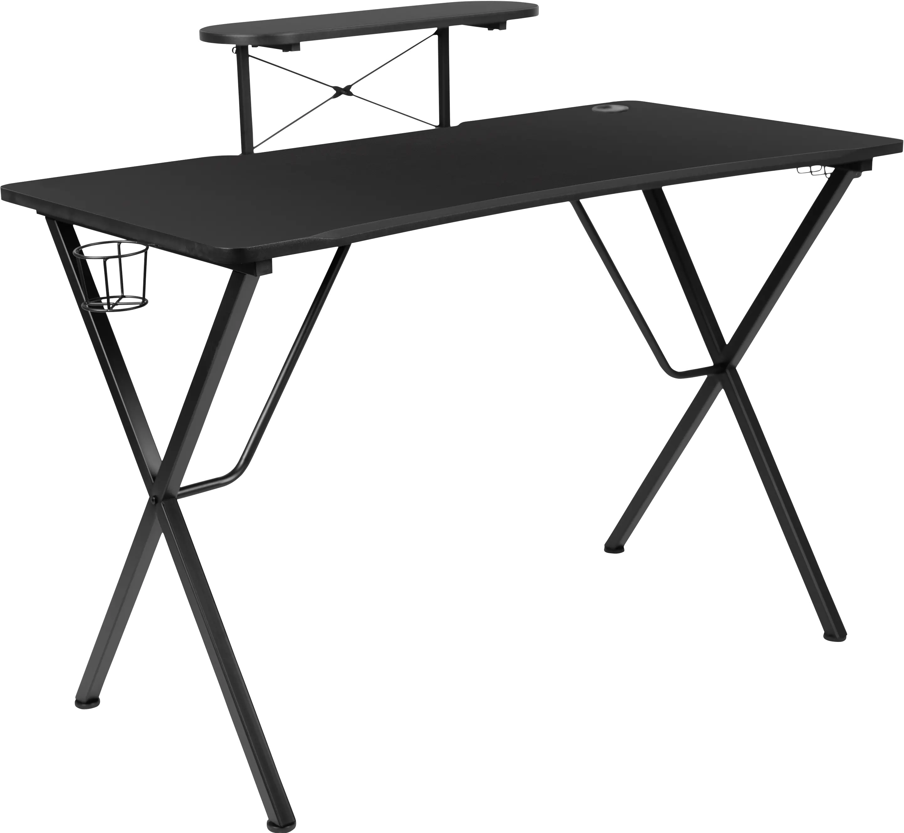 Black Gaming Desk with Monitor Stand-3