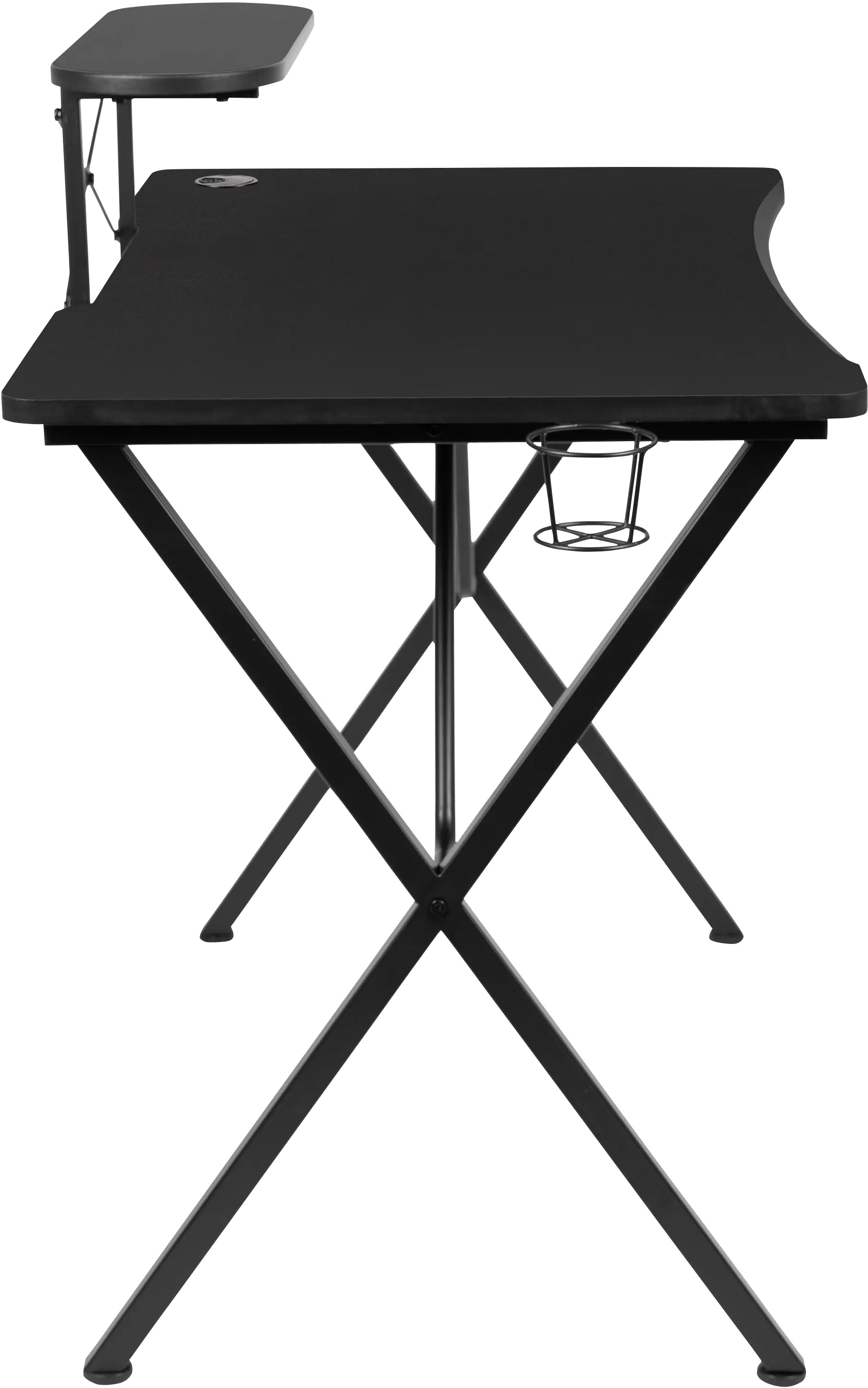 Black Gaming Desk with Monitor Stand-4