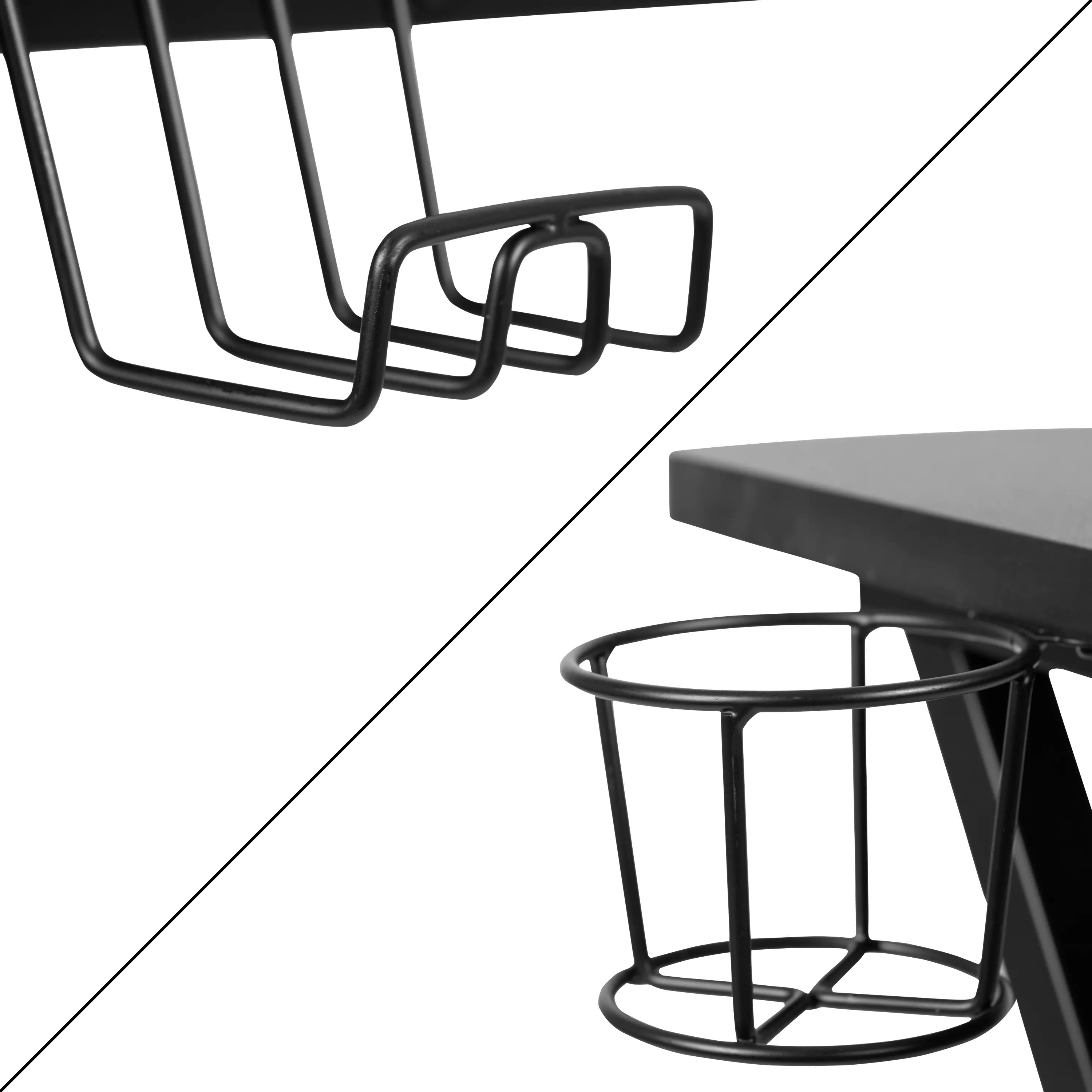 Black Gaming Desk with Monitor Stand-6