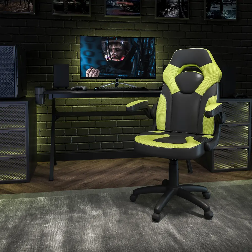 X10 Green and Black Gaming Swivel Chair-1