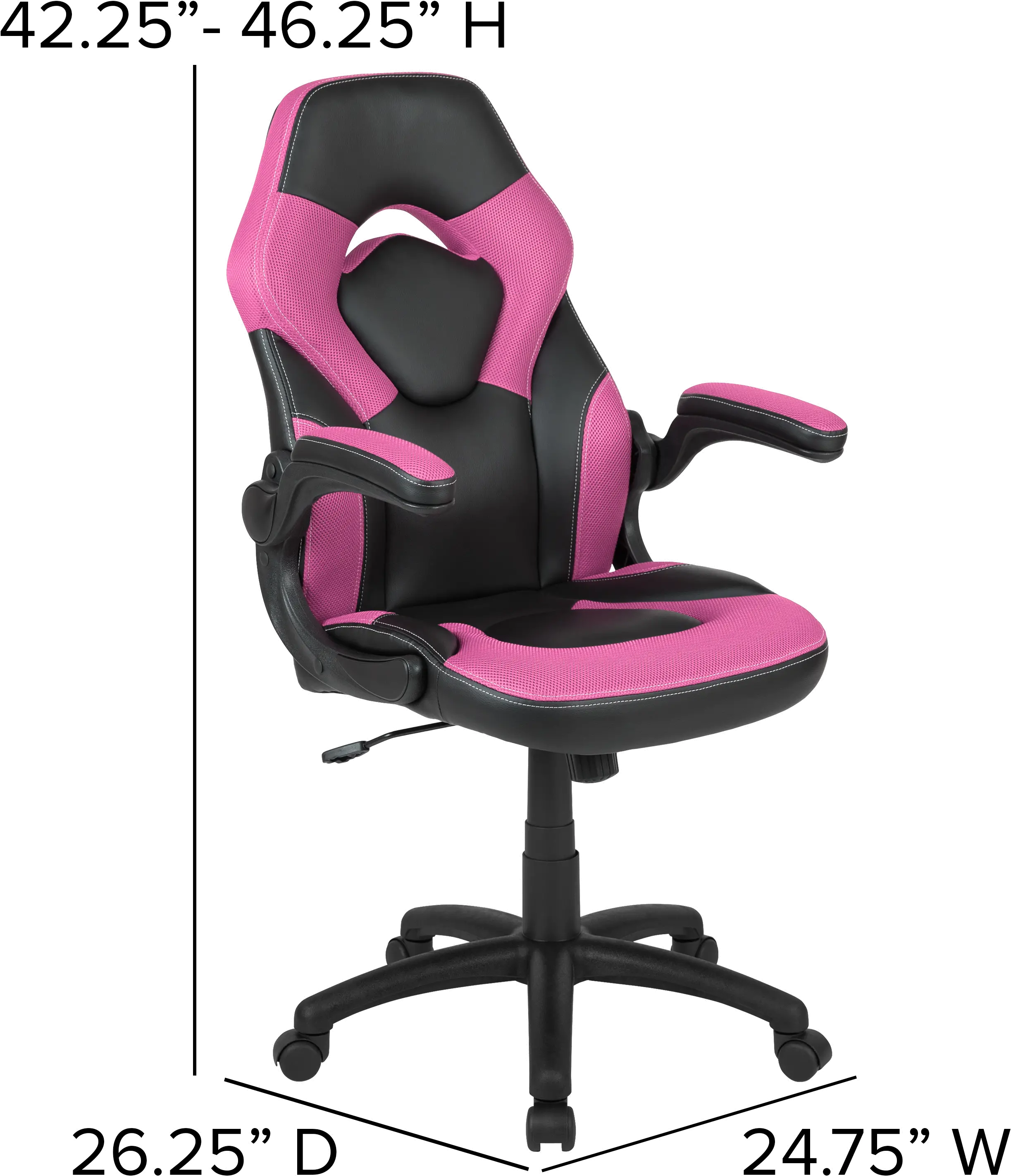 Pink and Black Gaming Swivel Chair - X10-8