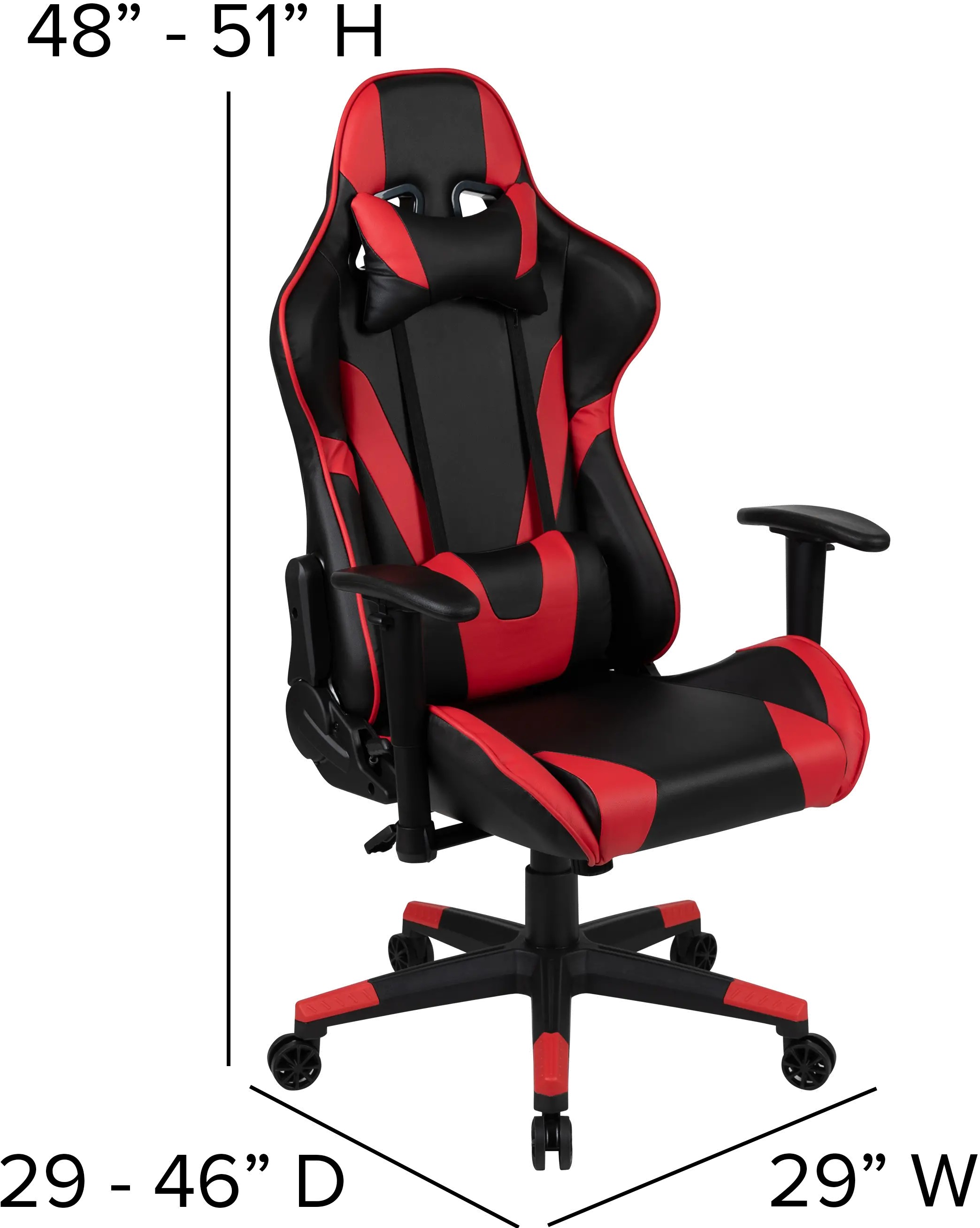 X20 Red and Black Gaming Swivel Chair-8