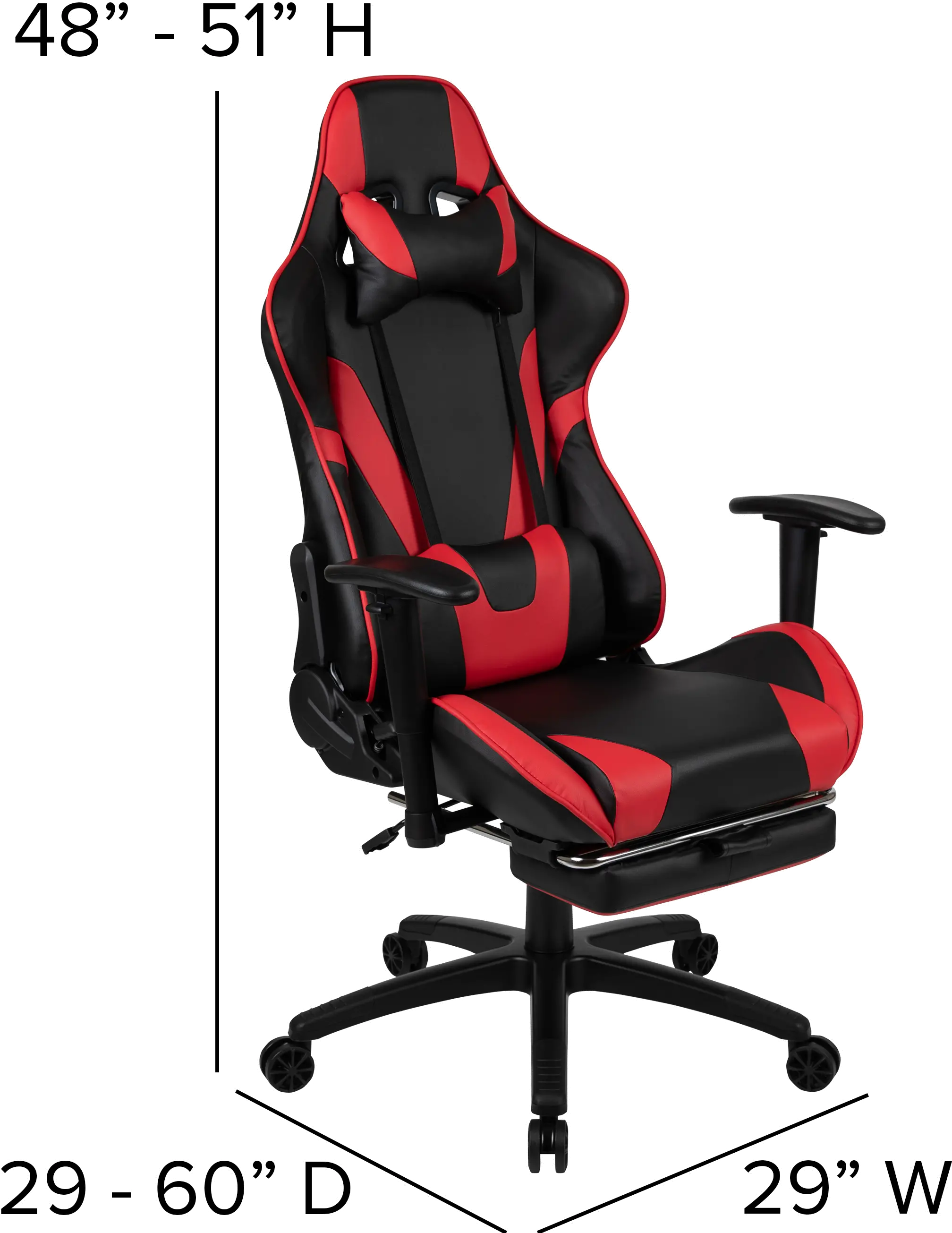 X30 Red and Black Gaming Swivel Chair-8