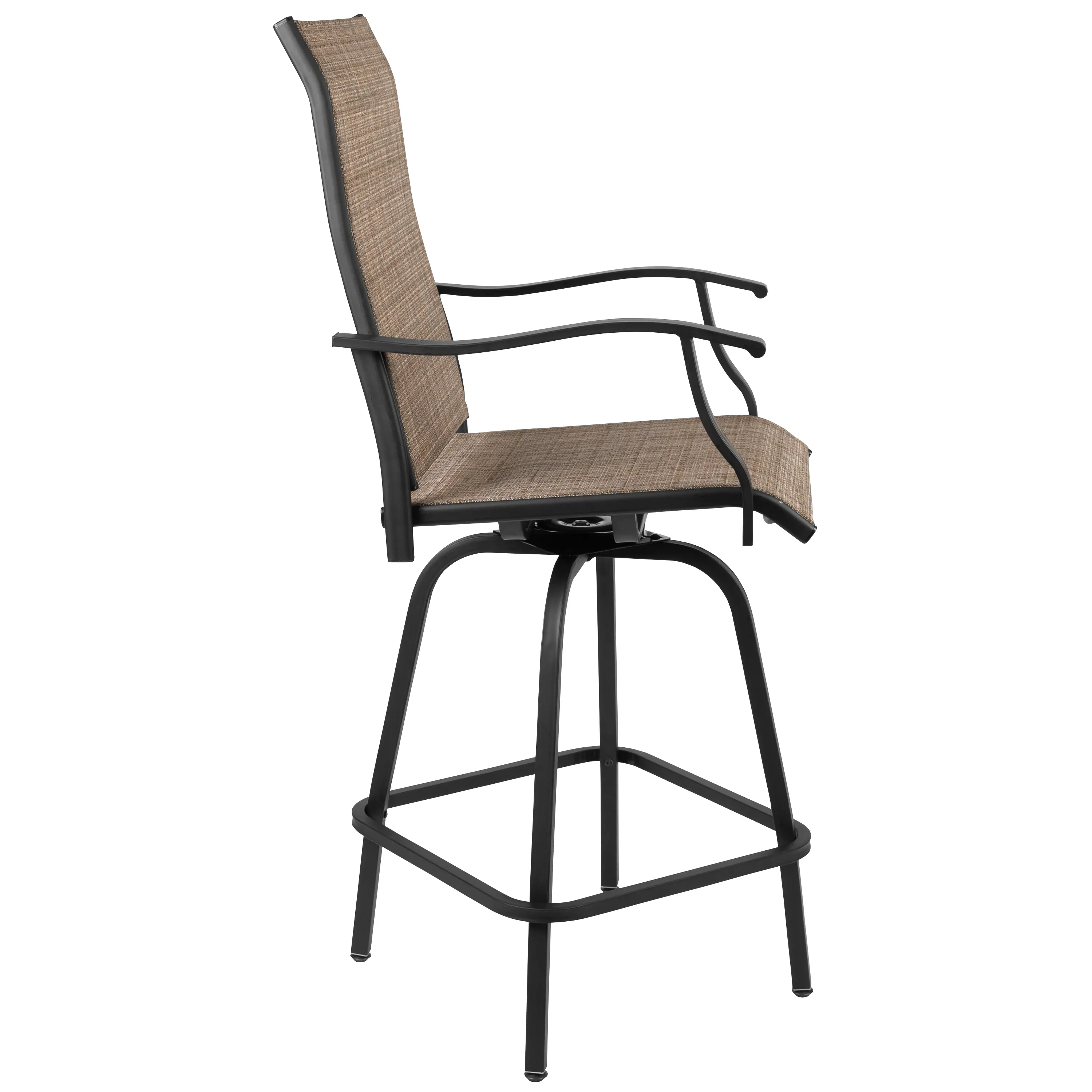 Set of 2 Brown Patio Stools-3