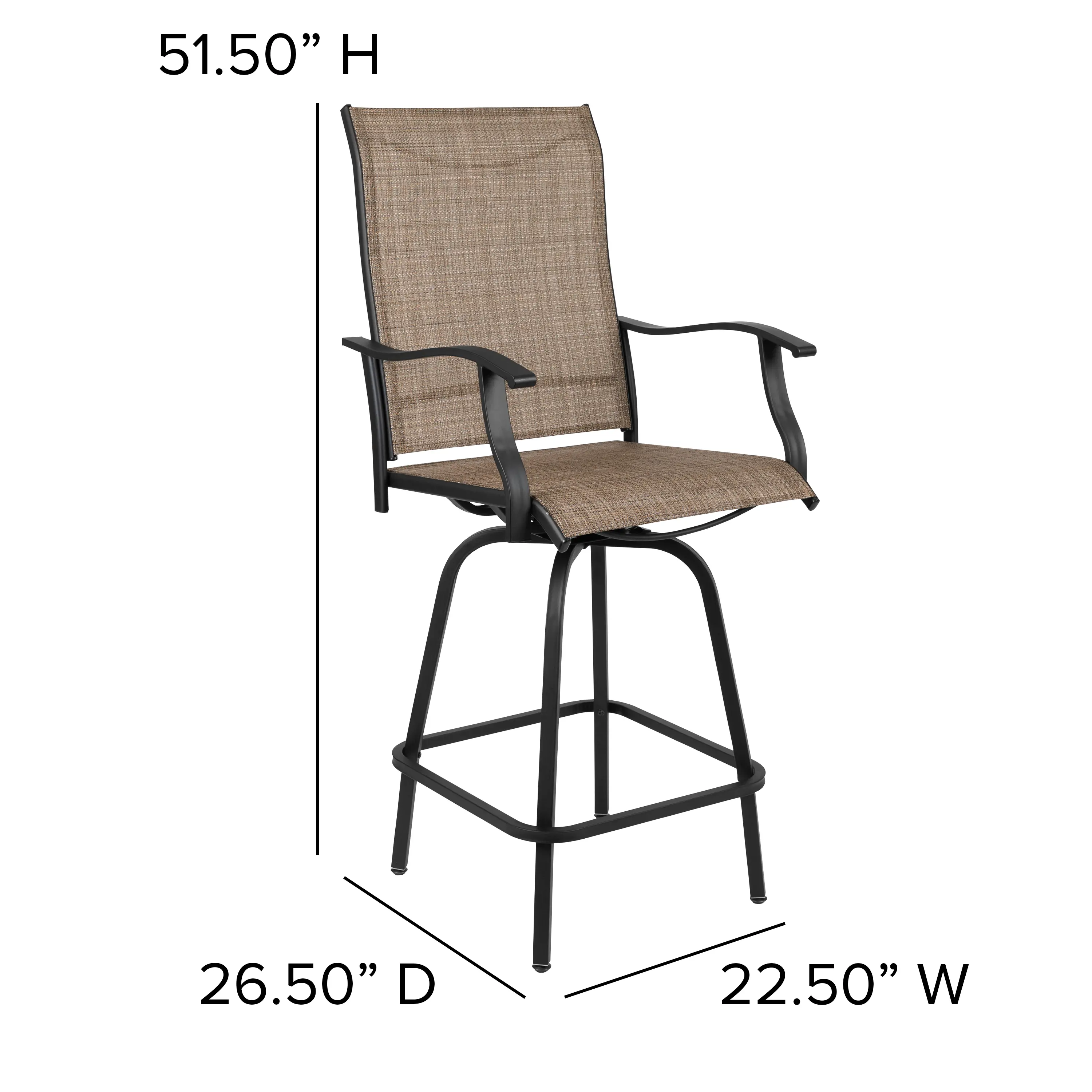 Set of 2 Brown Patio Stools-4
