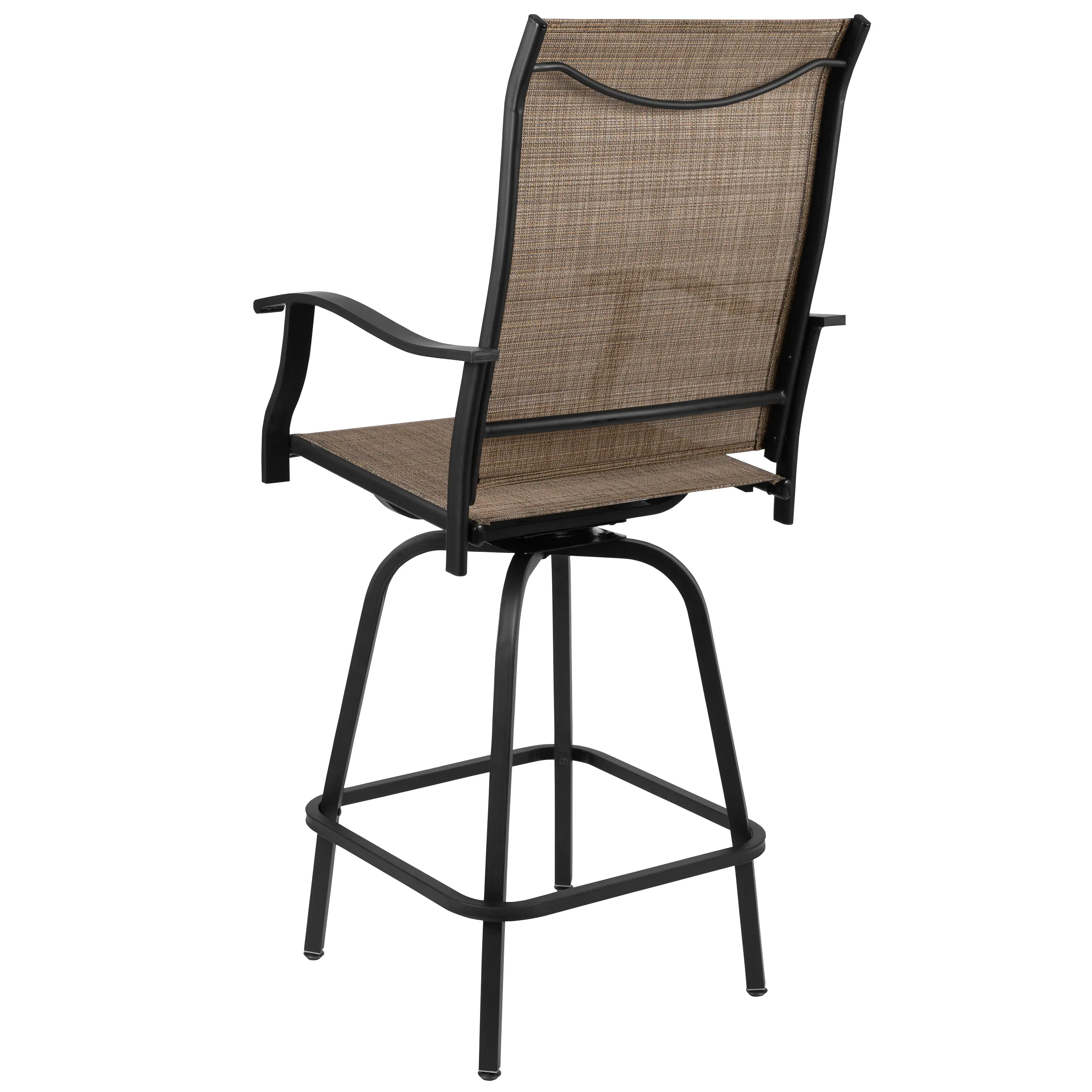 Set of 2 Brown Patio Stools-5