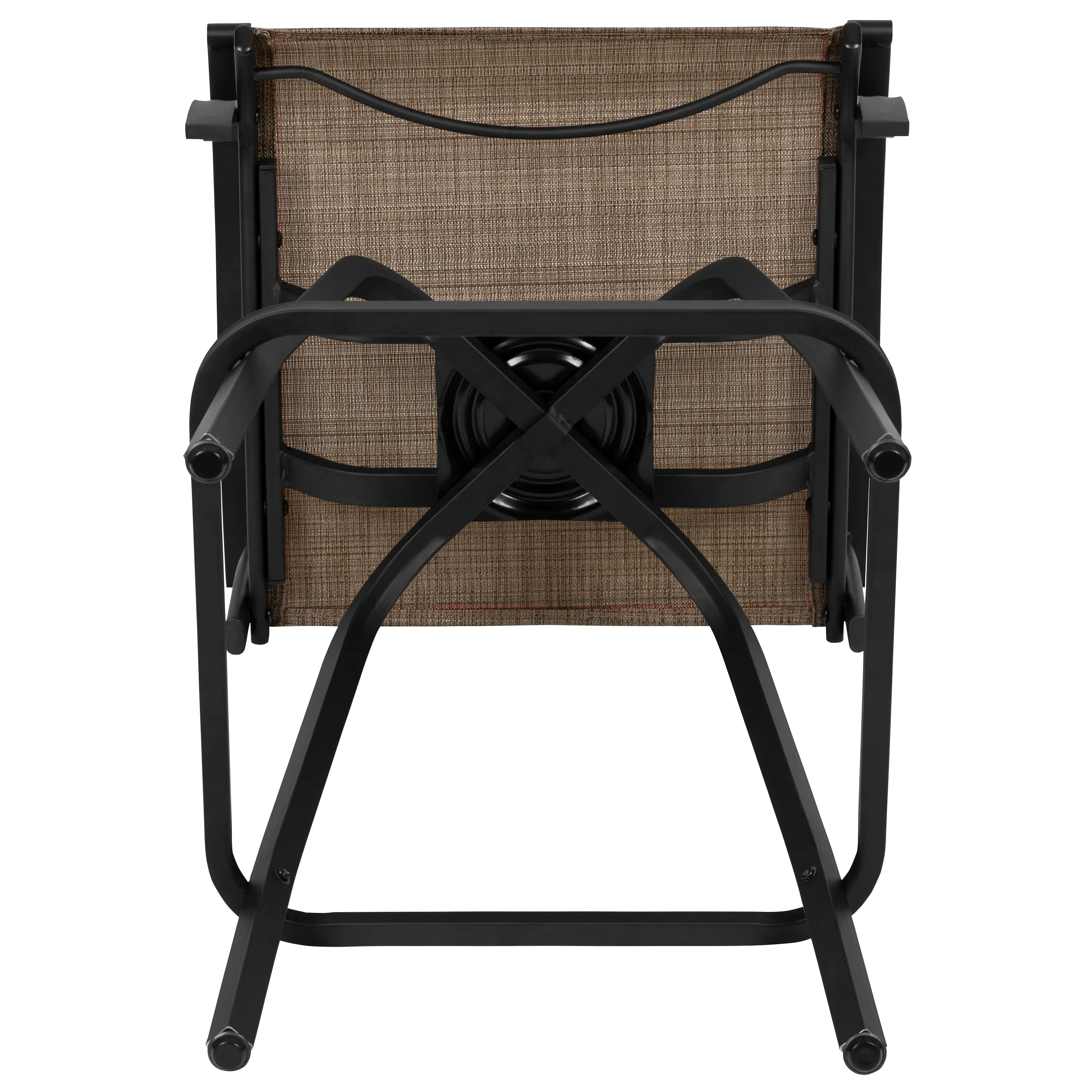 Set of 2 Brown Patio Stools-7