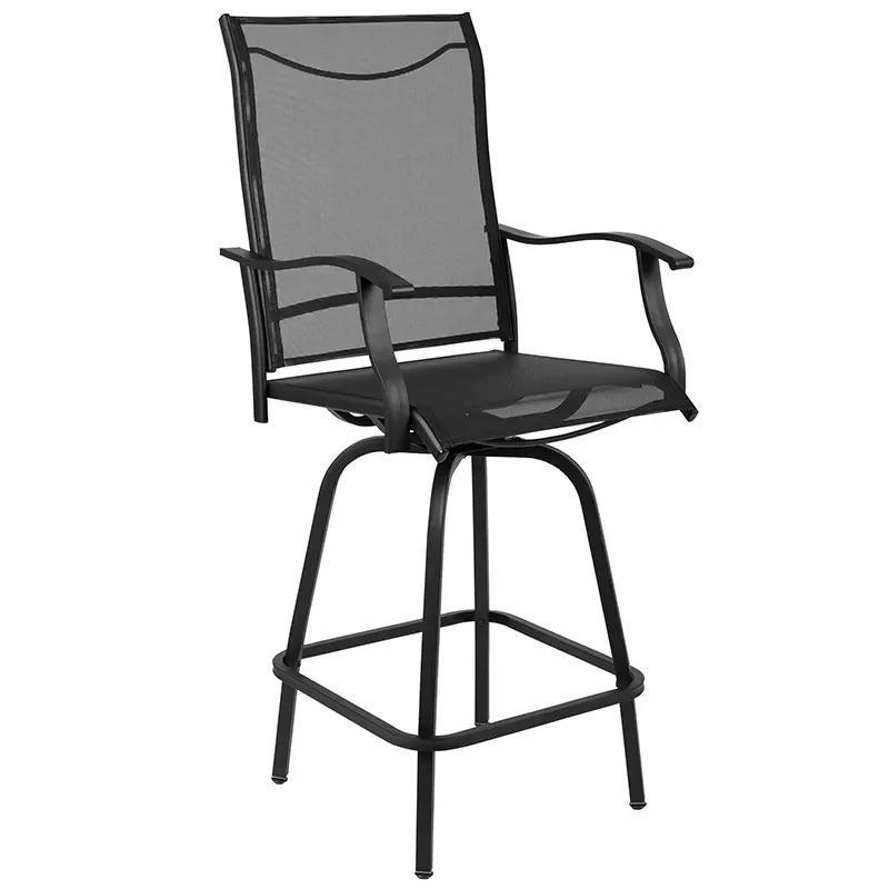 Set of 2 Black Patio Stools-3