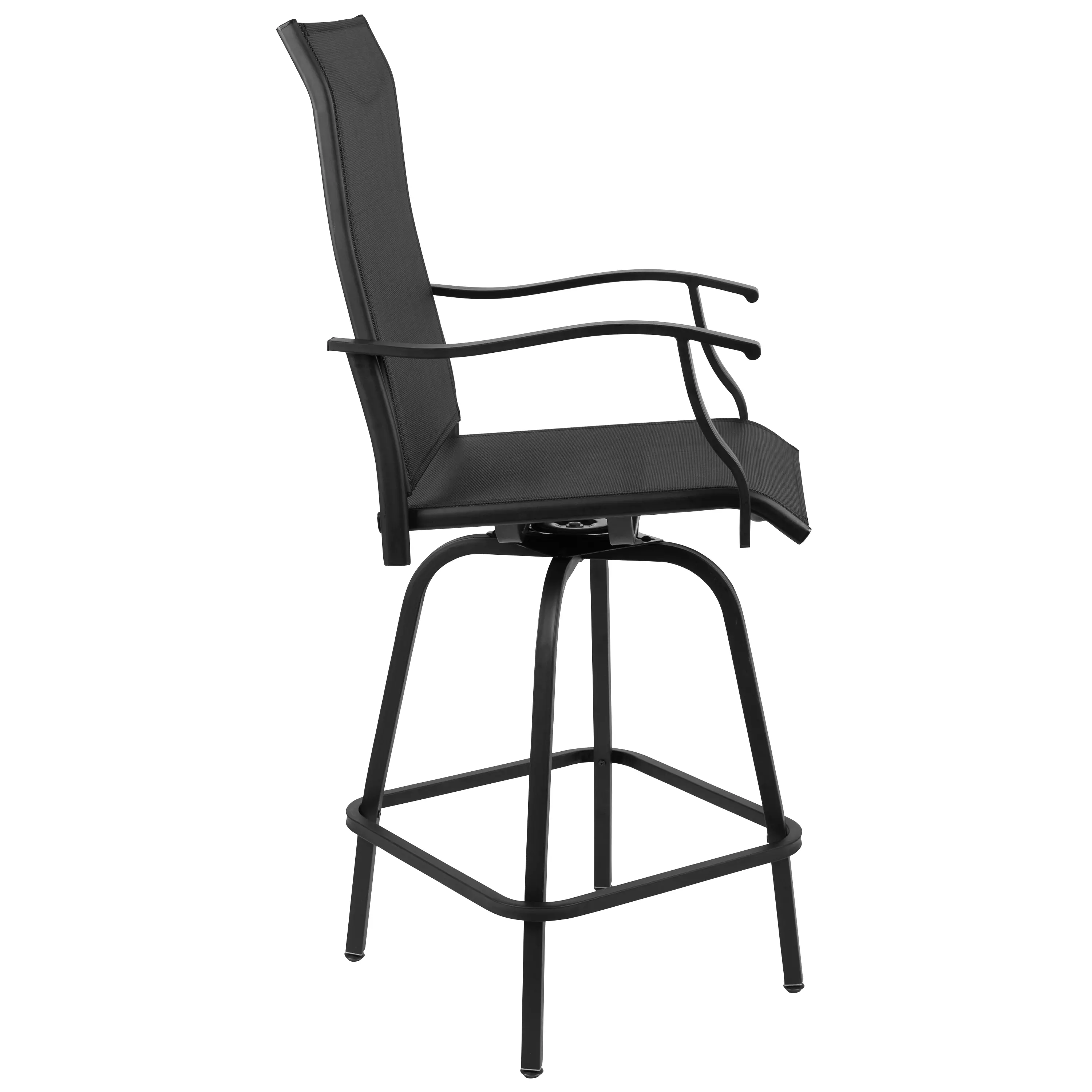 Set of 2 Black Patio Stools-5