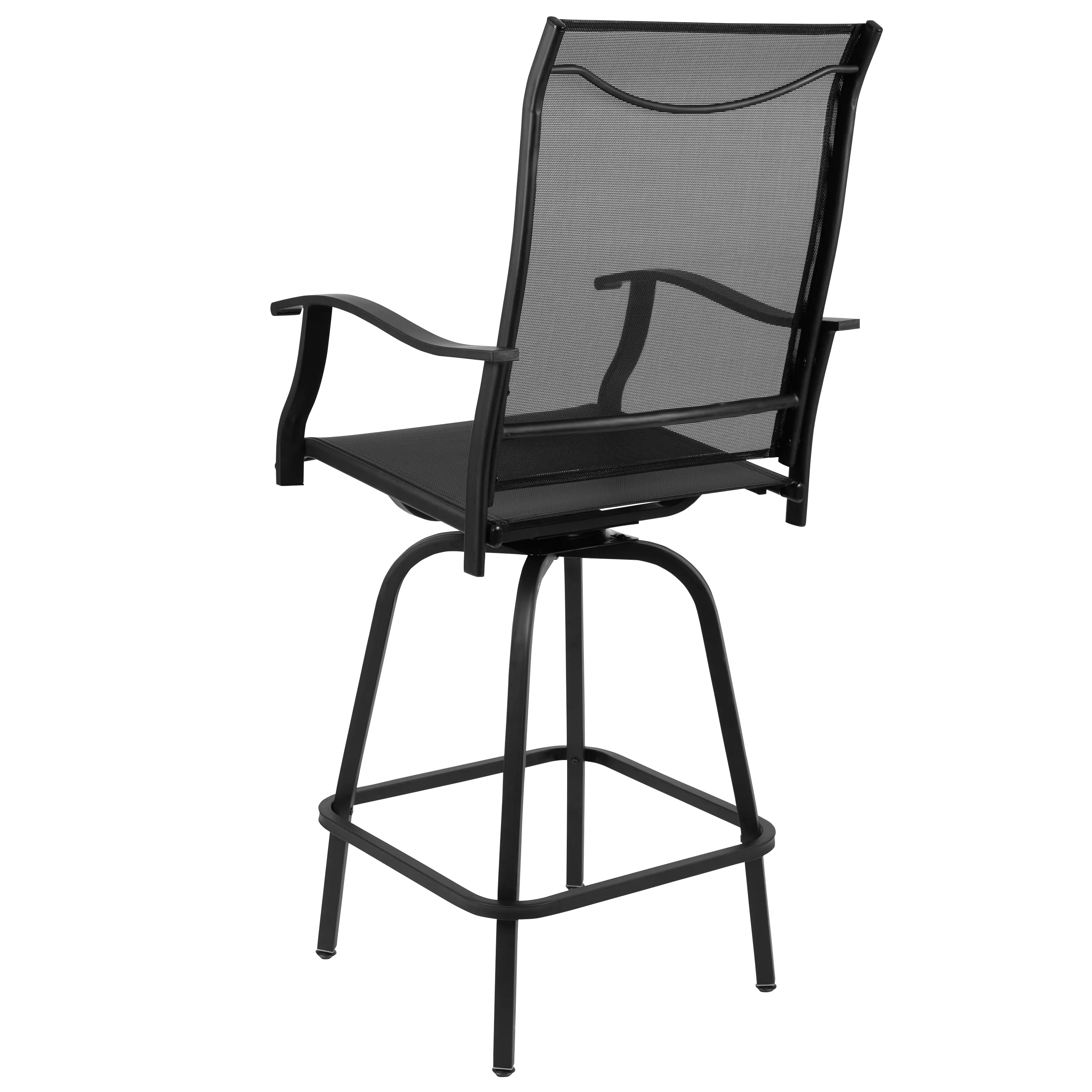 Set of 2 Black Patio Stools-6