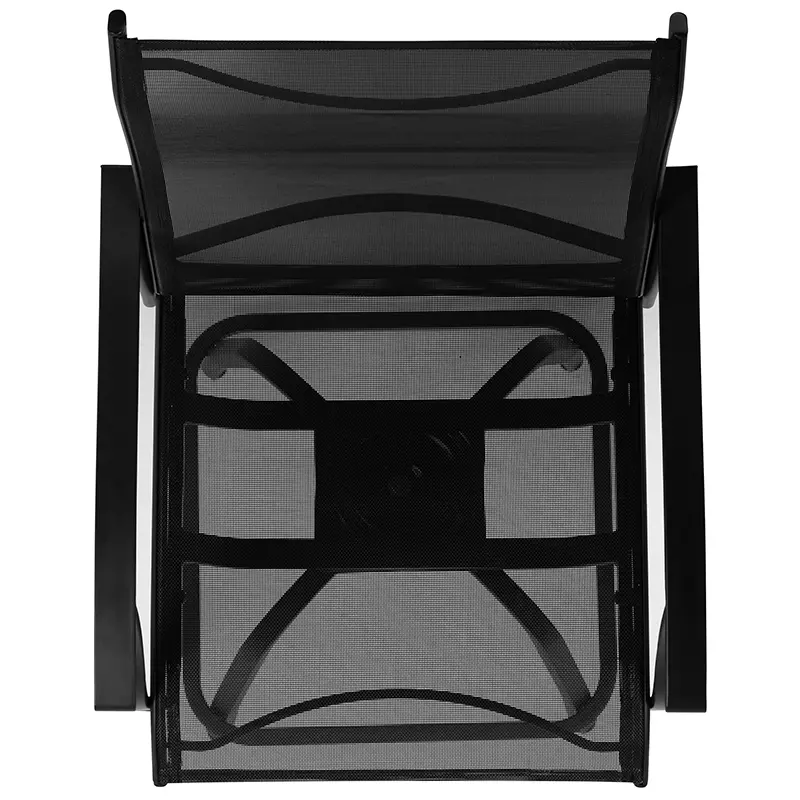 Set of 2 Black Patio Stools-7