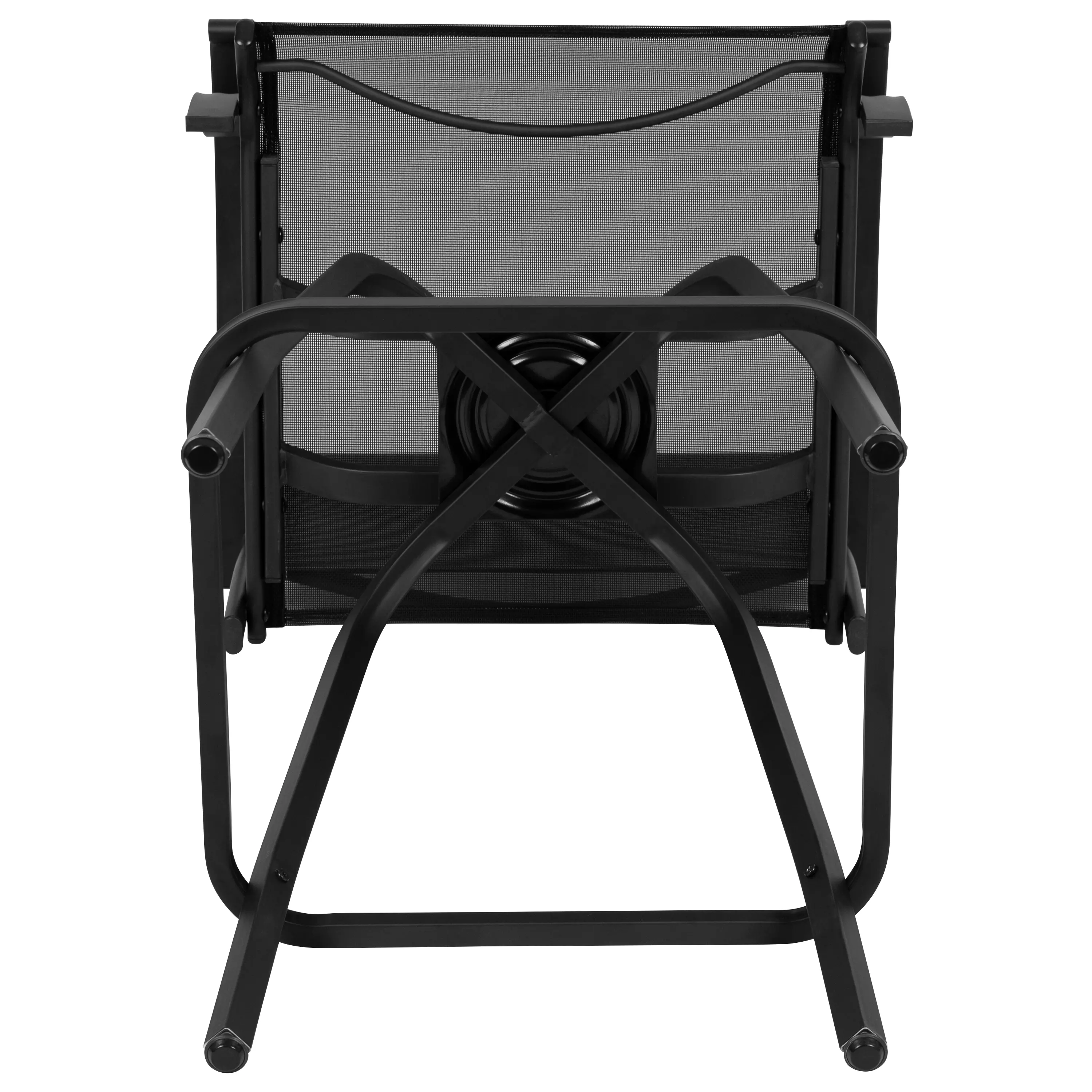 Set of 2 Black Patio Stools-8