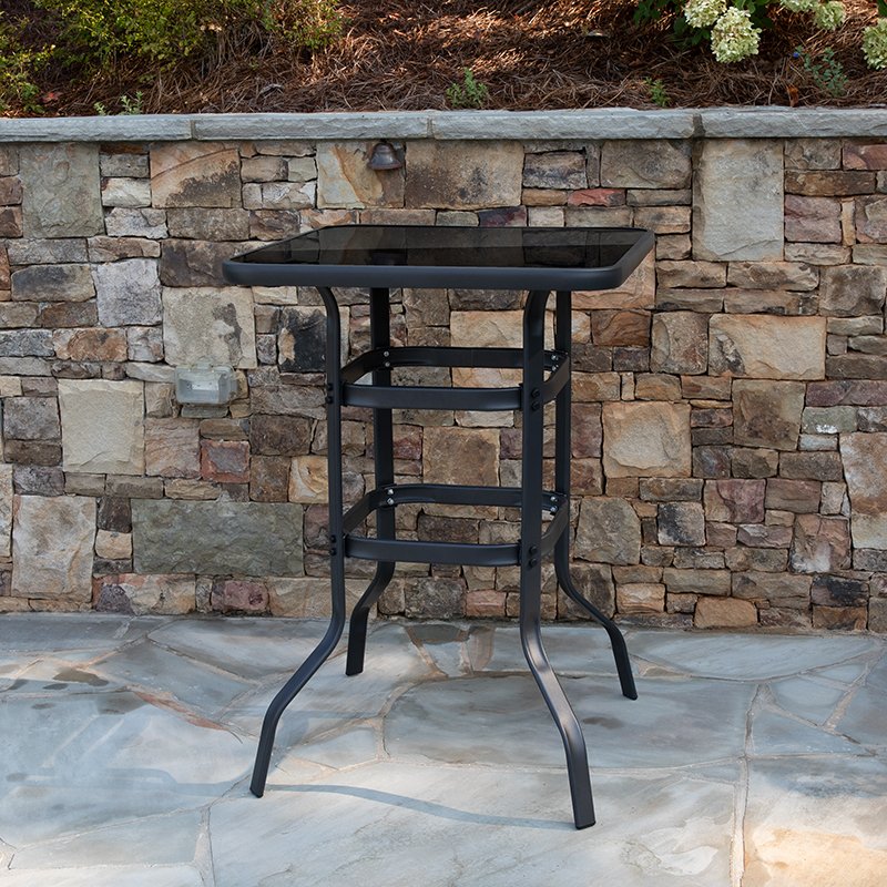Square Metal Patio Bar Table-2